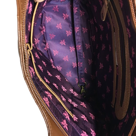 Anuschka NEVER USED Handpainted Leather Shoulder Bag Quilted Butterfly - Picture 9 of 13